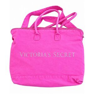 **Victoria's Secret Bag Bundle of 2 – Pink Duffel & Black Mesh Tote**